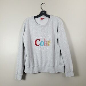 Vintage Coca Cola Sweater Men's Large Gray Enjoy Coke Cotton 90s Pullover Soda L